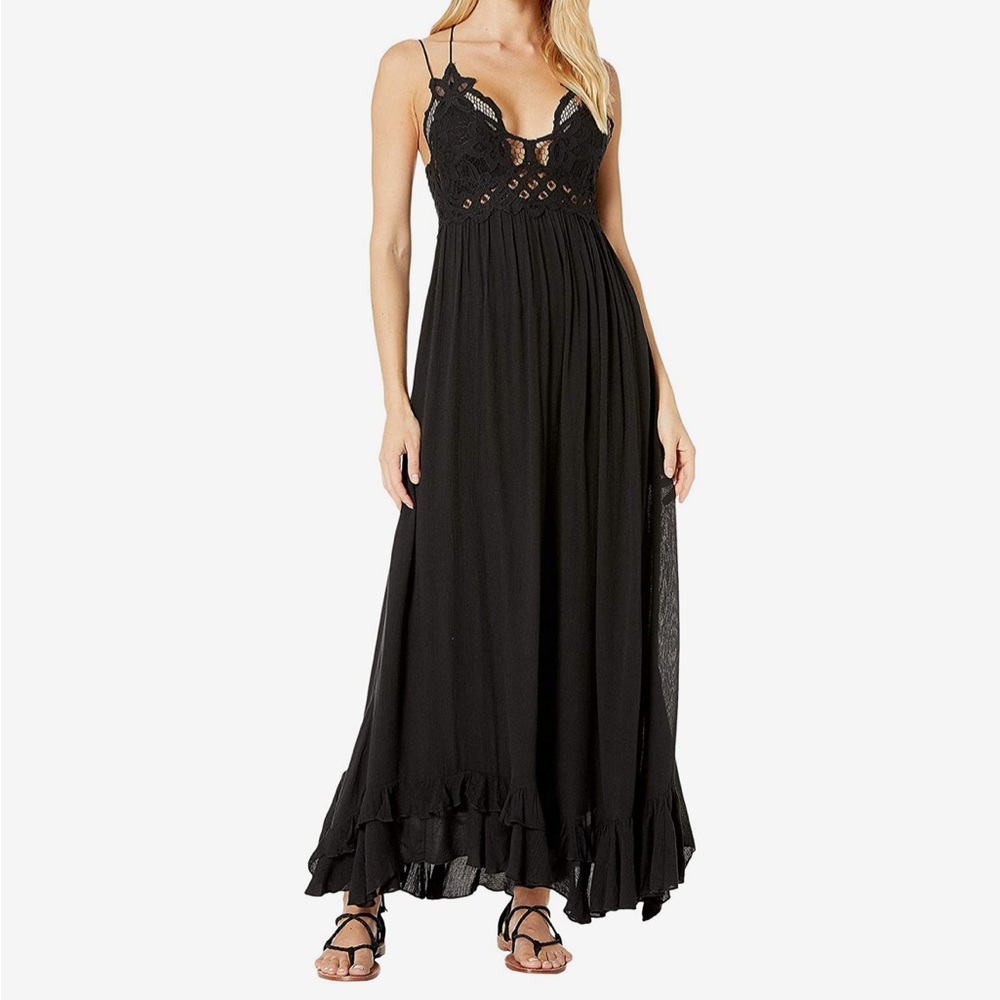 Free People Adella Maxi Slip in Black